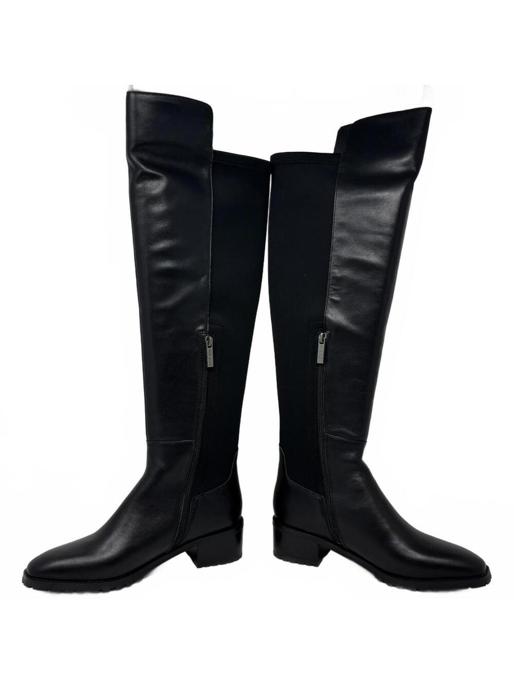 Anne Klein Sable Black Leather Over the Knee Boot Size 7M NWOT